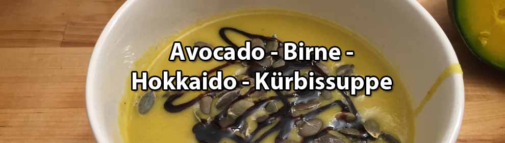 Avocado Birne Hokkaido Kürbissuppe im Blendtec Mixer